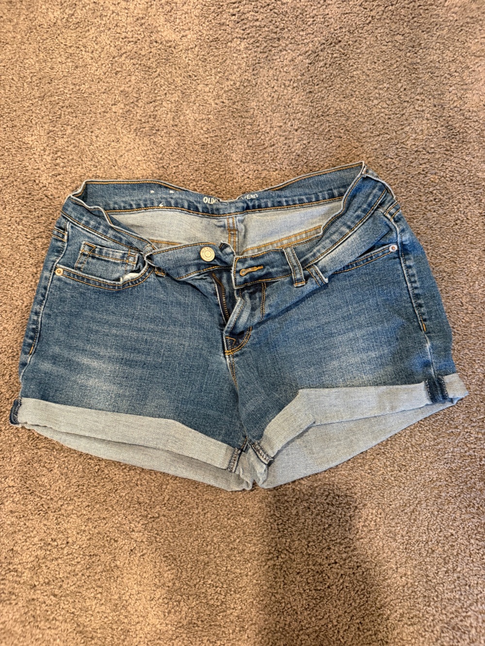 Old Navy Medium Blue Denim Cuffed Women's Shorts